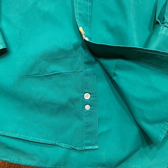 Tommy Hilfiger Vintage 90s Forest Green Button Front Shirt Cotton Men's Size XL - Picture 4 of 8
